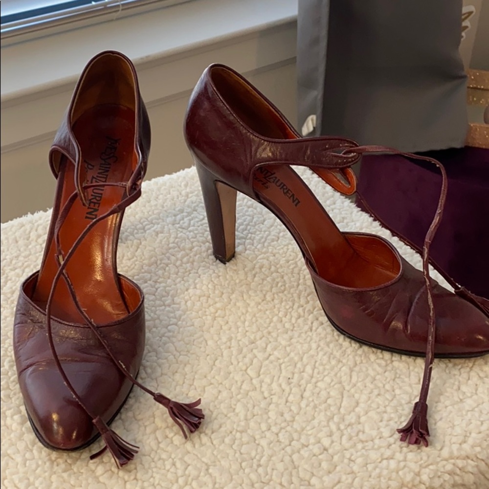 Vintage YSL maroon heels